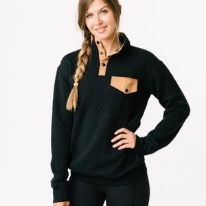 Zyia active quilted snap pullover sweater size xl